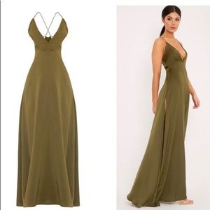 Beccie split strappy back maxi dress